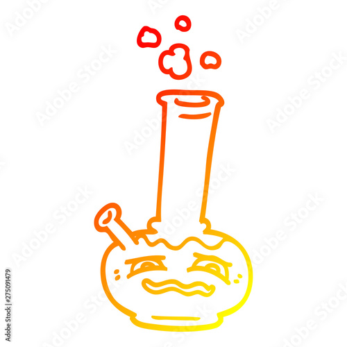 warm gradient line drawing cartoon bong