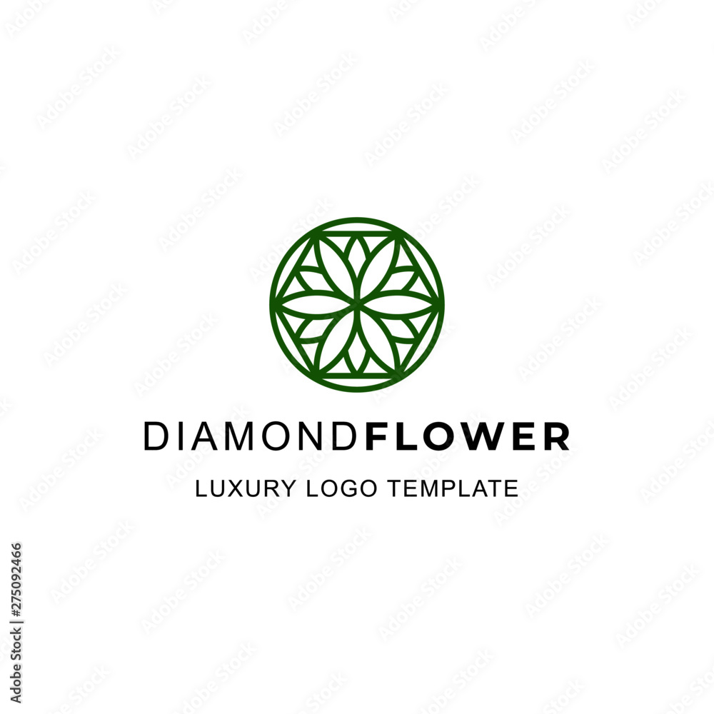 Luxury Diamond Flower Logo Template Luxury Diamond Flower Logo Template