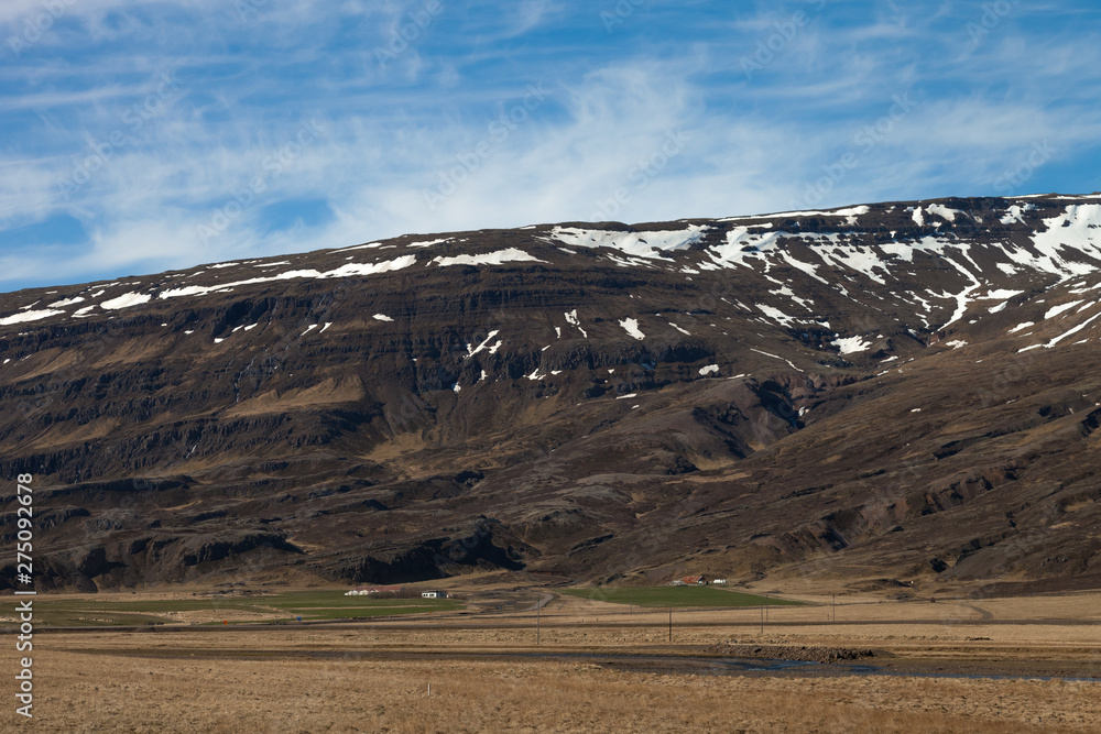 Beautiful multicolored spring landscape of Iceland