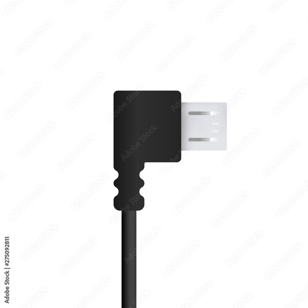 Vector Illustration of micro-USB Cable Vector Illustration of micro-USB Cable