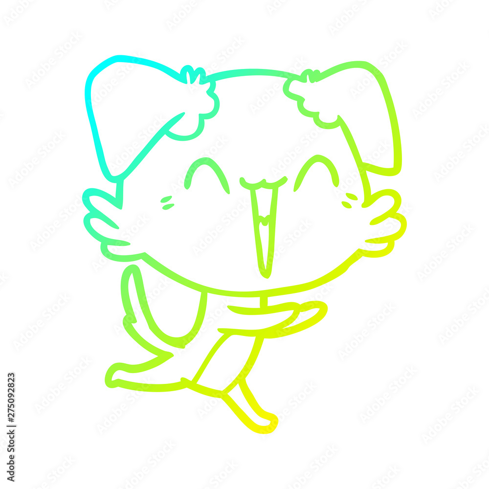 cold gradient line drawing happy little dog cartoon cold gradient line drawing happy little dog cartoon