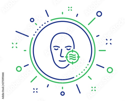 Problem face skin line icon. Need facial care sign. Target symbol. Quality design elements. Technology problem skin button. Editable stroke. Vector