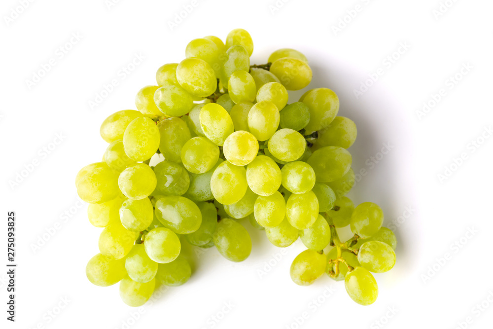 Fresh green grapes isolated on white background Fresh green grapes isolated on white background