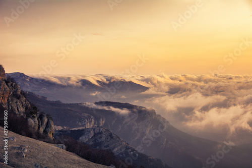 Clouds and rocks. Mountain range Demerdzhi © Nikolay Denisov