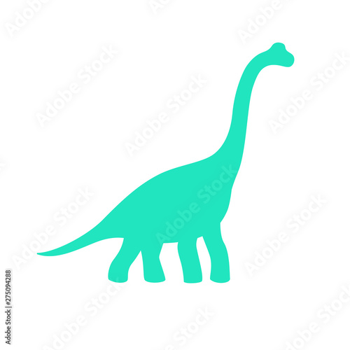 Brachiosaurus vector silhouette. Sauropod dinosaur. Diplodocus black silhouette isolated