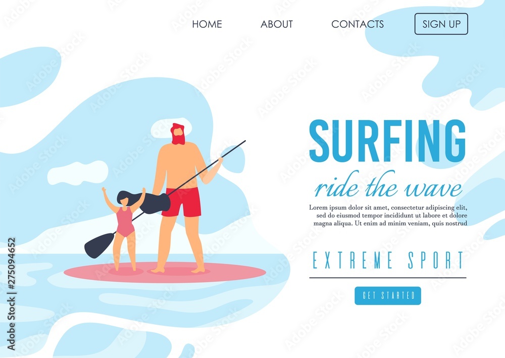 Landing Page Offering Family Surfing on Waves