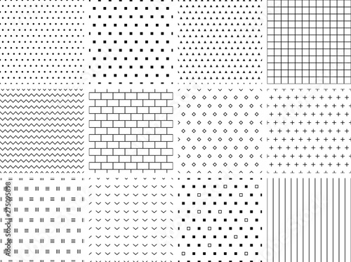 Set of 12 minimalist seamless patterns photo