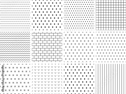 Set of 12 minimalist seamless patterns