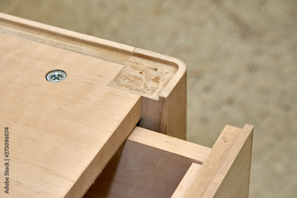 Solid wood nightstand building process. Wooden furniture manufacturing