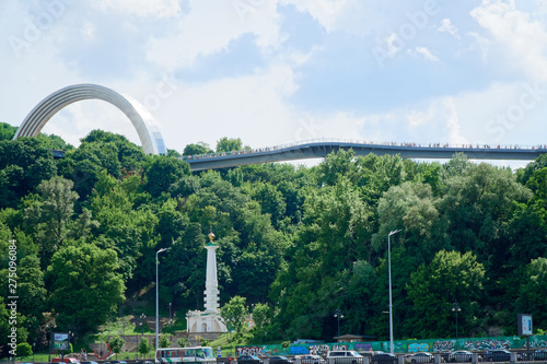 European square in Kyiv, view from Dnieper river