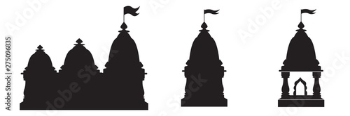 Hindu spiritual temple black silhouette