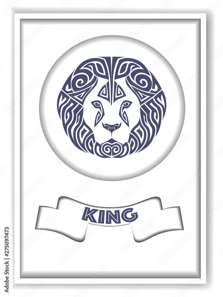 set of cards with the image of the lion's face in different colors set of cards with the image of the lion's face in different colors