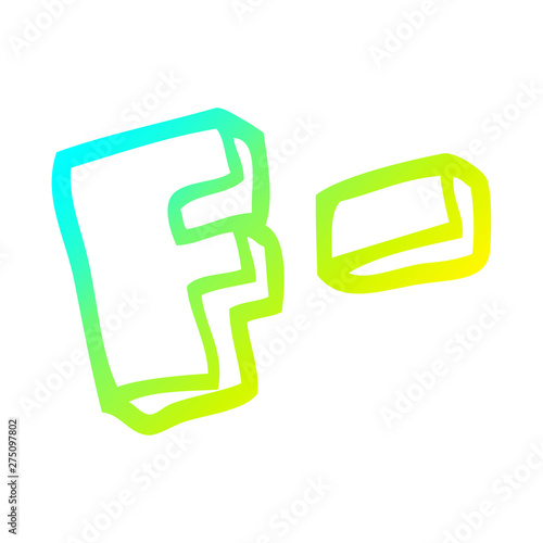 cold gradient line drawing cartoon letter grades