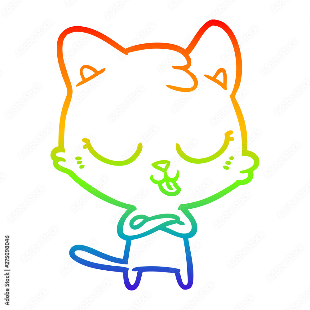 rainbow gradient line drawing cartoon cat rainbow gradient line drawing cartoon cat