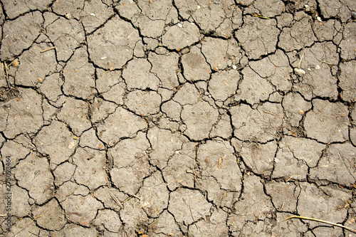 Dry cracked earth. Negative effects of human activity on the environment - drought.