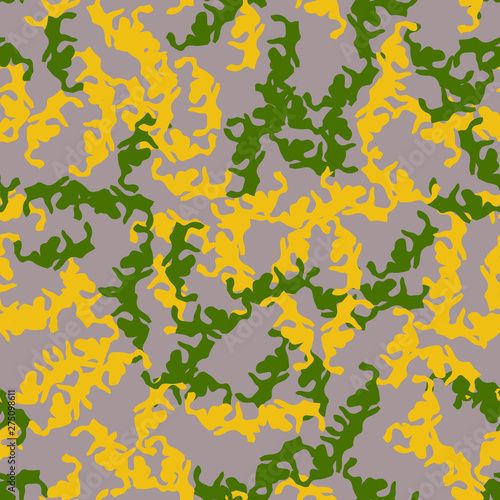 UFO camouflage of various shades of beige  green and yellow colors