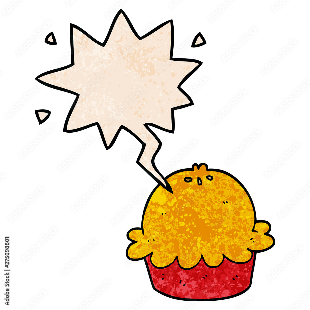 cartoon pie and speech bubble in retro texture style cartoon pie and speech bubble in retro texture style