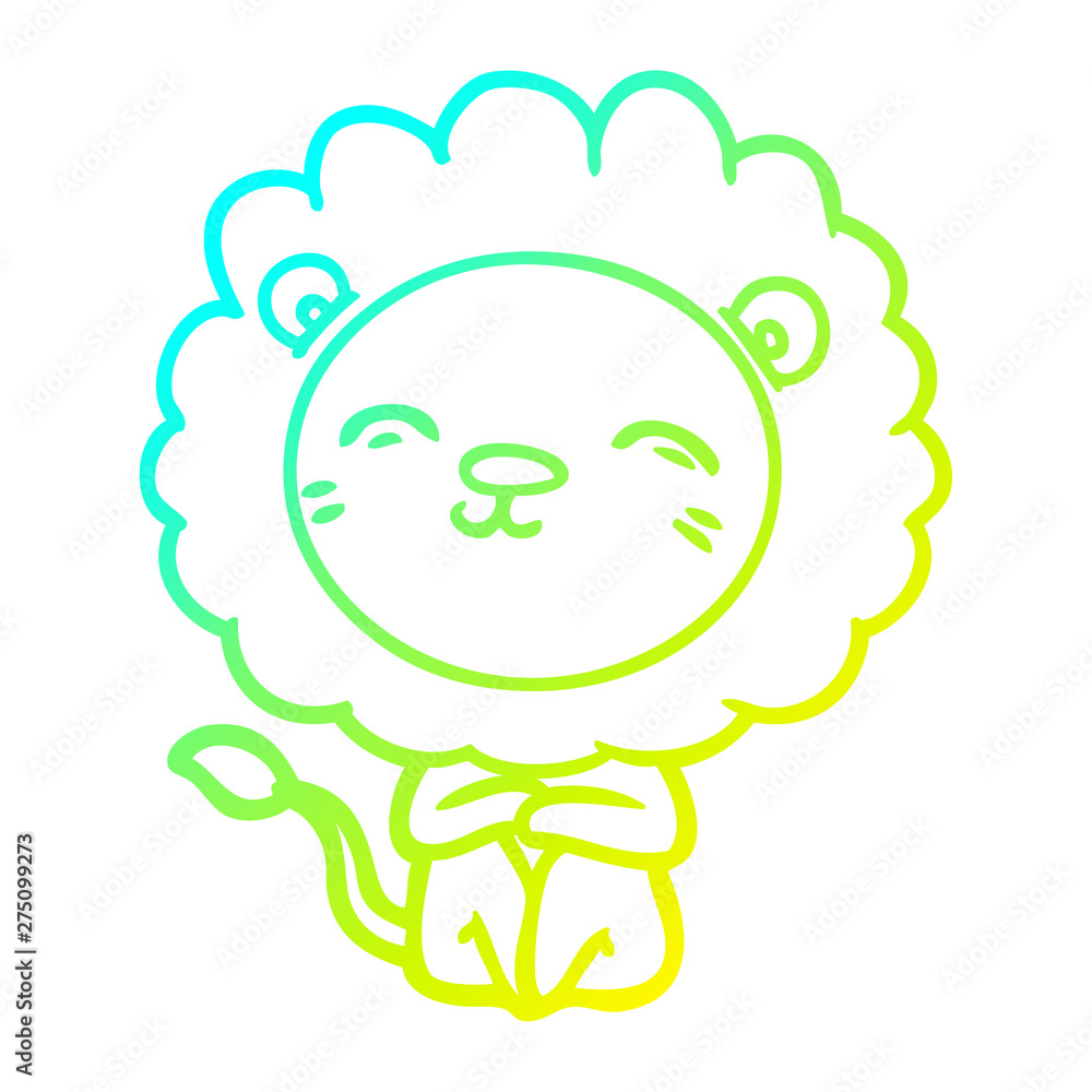 cold gradient line drawing cartoon lion cold gradient line drawing cartoon lion