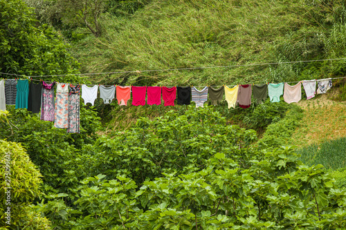 Drying clothes, Maia town on Sao Miguel island, Azores archipelago © KajzrPhotography.com