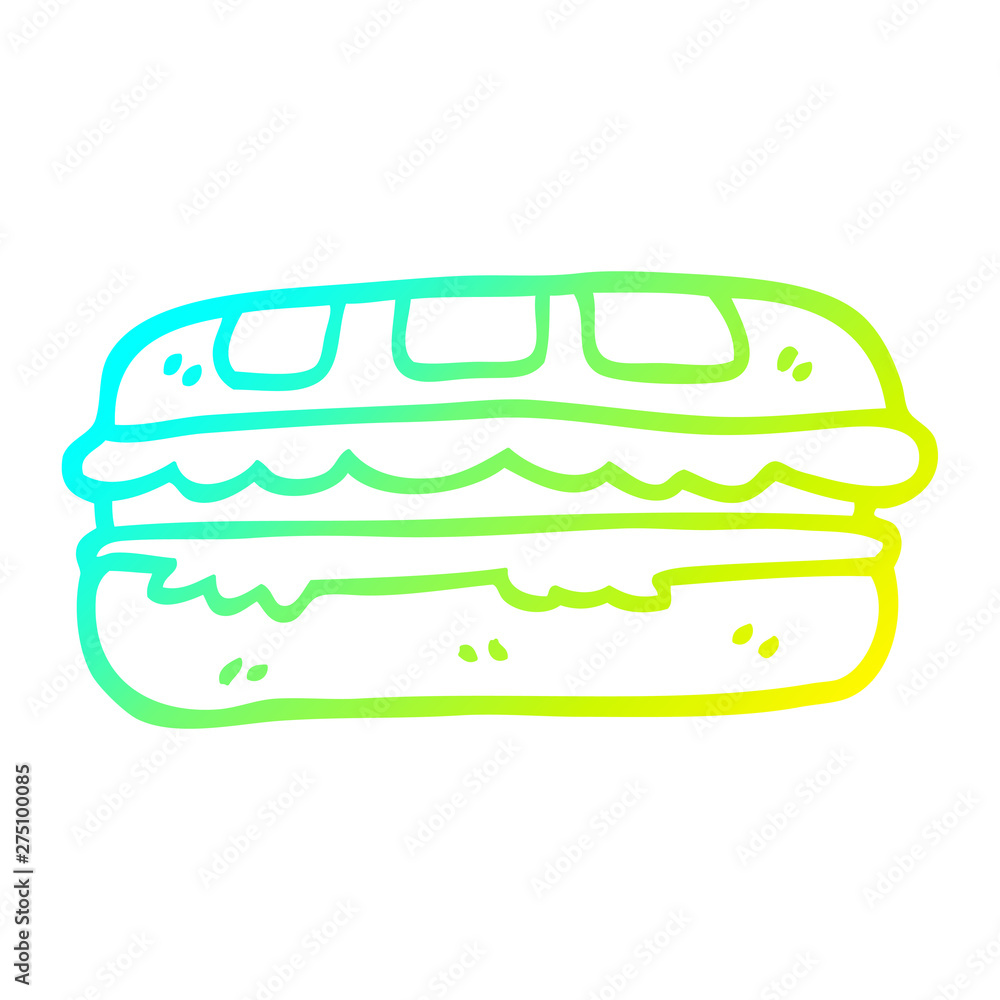 cold gradient line drawing cartoon tasty sandwich cold gradient line drawing cartoon tasty sandwich
