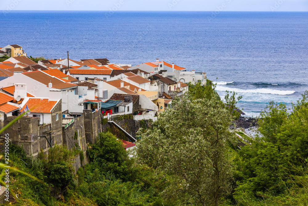 Obraz premium View of the town of Maia on the island of Sao Miguel, Azores archipelago