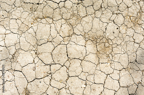 Dry cracked earth. Negative effects of human activity on the environment - drought.