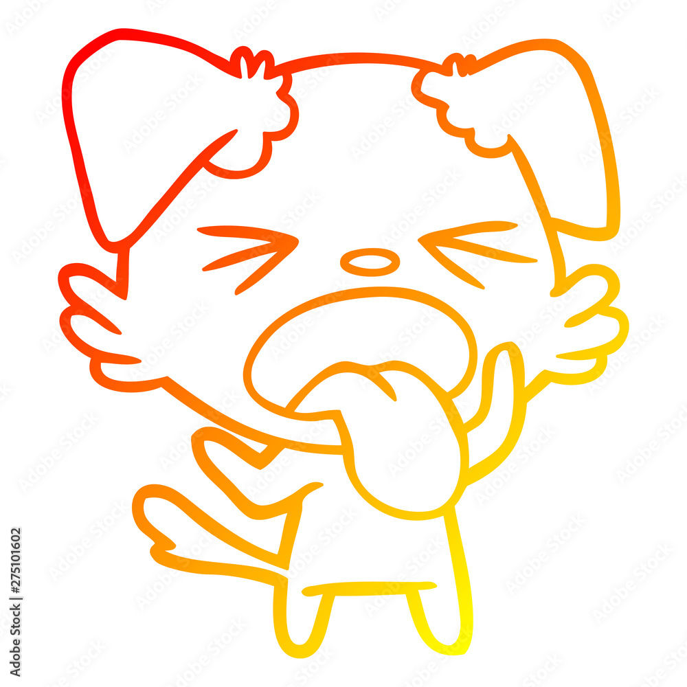 warm gradient line drawing cartoon disgusted dog warm gradient line drawing cartoon disgusted dog