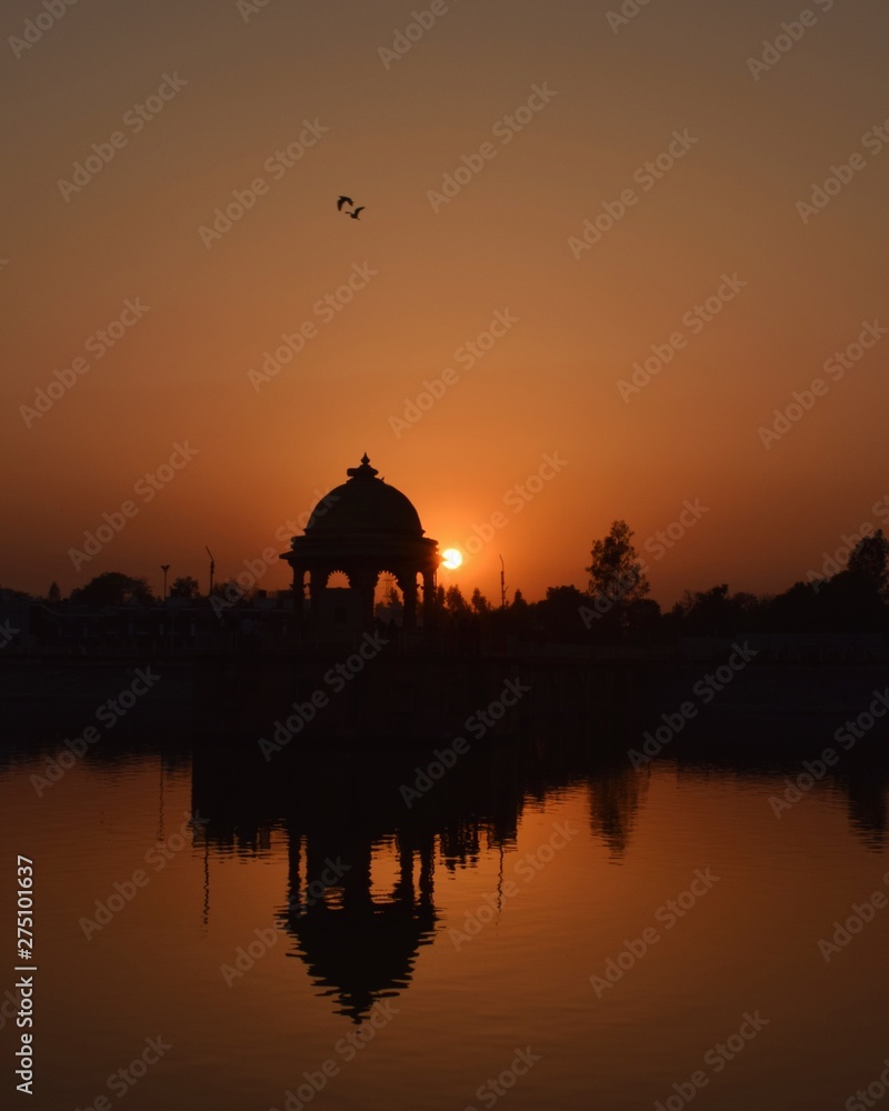 Ghat sunset at vadtal village, Anand