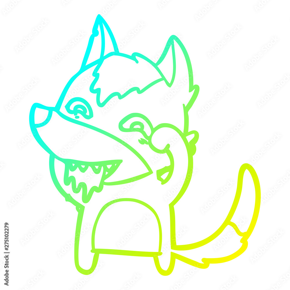 cold gradient line drawing cartoon hungry wolf cold gradient line drawing cartoon hungry wolf