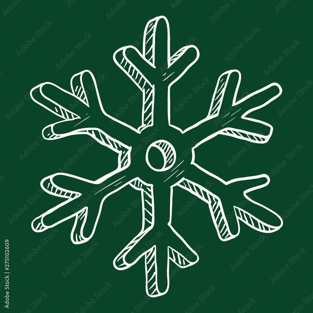Vector Chalk Sketch Illustration - Snowflake Vector Chalk Sketch Illustration - Snowflake