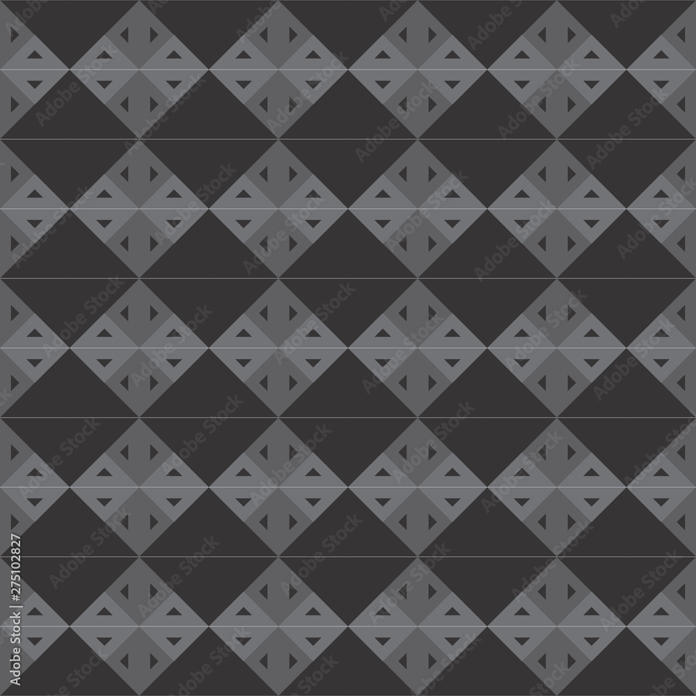 Fototapeta premium Black and grey abstract seamless vector pattern. Background composed of triangles with modern design. 