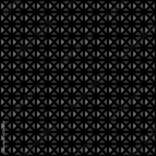 Black and grey abstract seamless vector pattern. Background composed of triangles with metal design. 