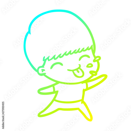 cold gradient line drawing cartoon rude man
