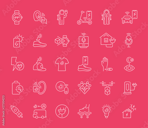 Set of Line Icons of Innovations