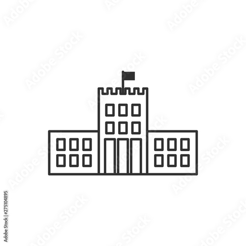 School Building icon template black color editable. School Building symbol style vector sign isolated on white background. Simple logo vector illustration for graphic and web design.