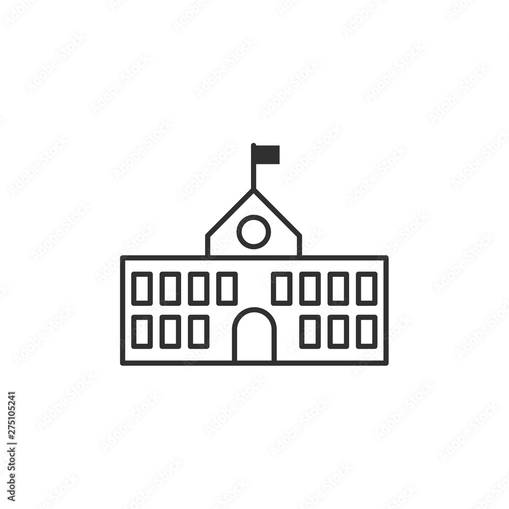 School Building icon template black color editable. School Building symbol style vector sign isolated on white background. Simple logo vector illustration for graphic and web design.