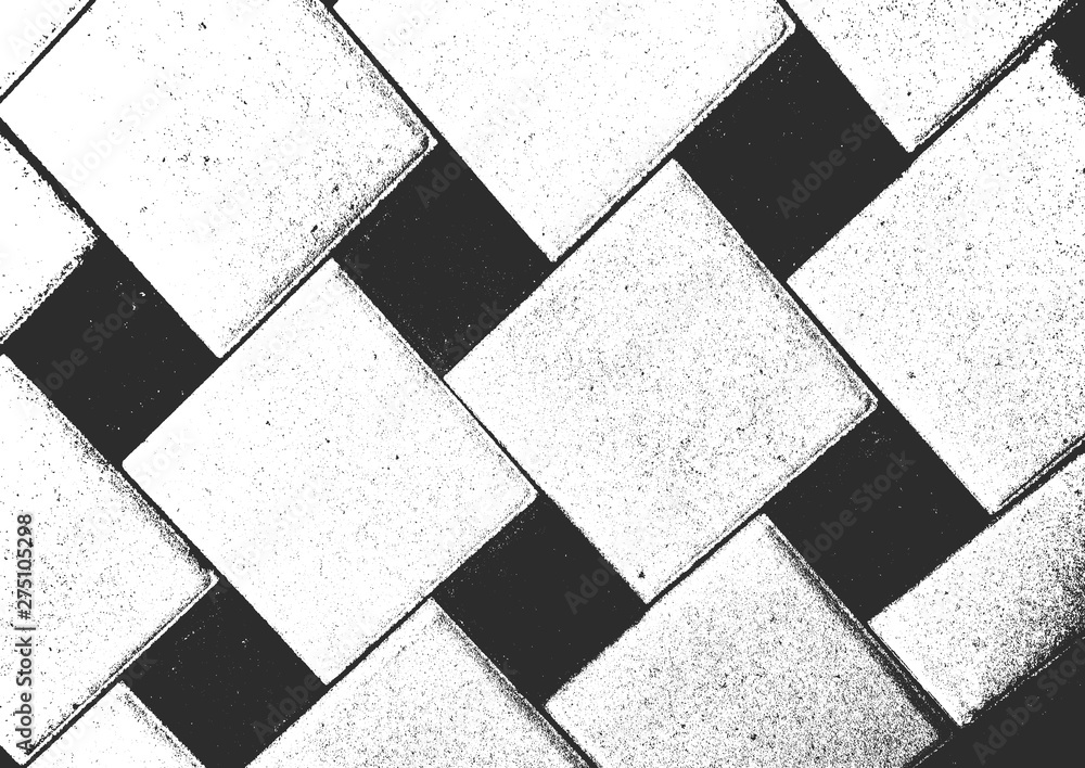 Fototapeta Cierpienie stara ściana z cegieł tekstura. Czarno-białe tło grunge. Ilustracji wektorowych.