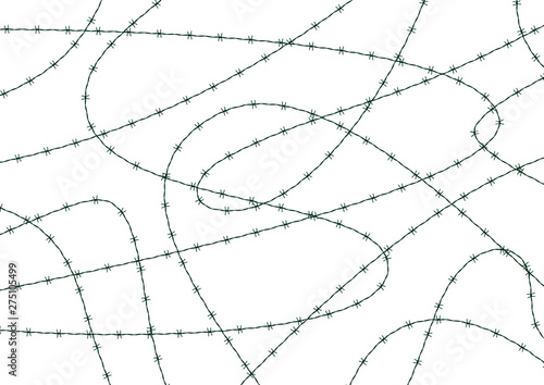 Vector realistic barbed wire on a white background