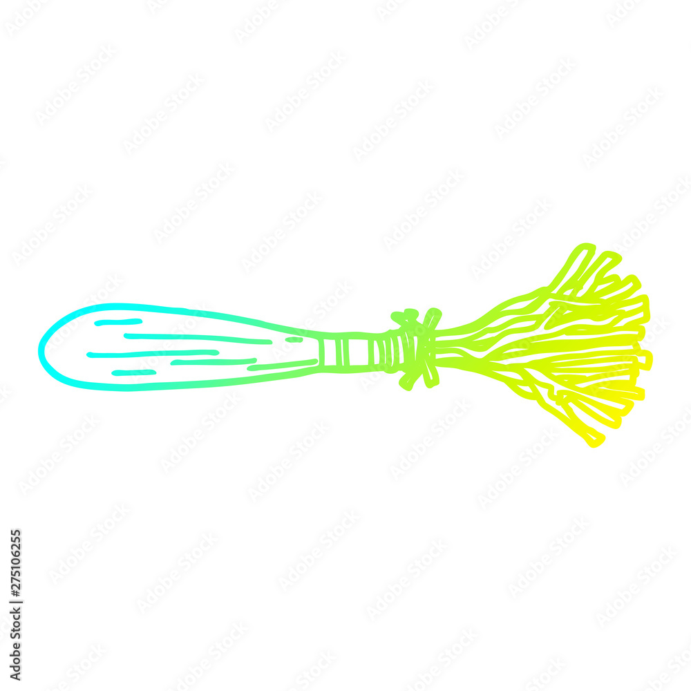 cold gradient line drawing cartoon magic broom sticks cold gradient line drawing cartoon magic broom sticks