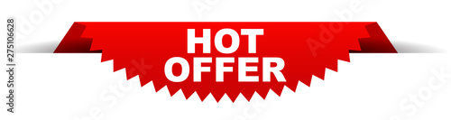 red vector banner hot offer