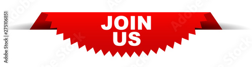 red vector banner join us