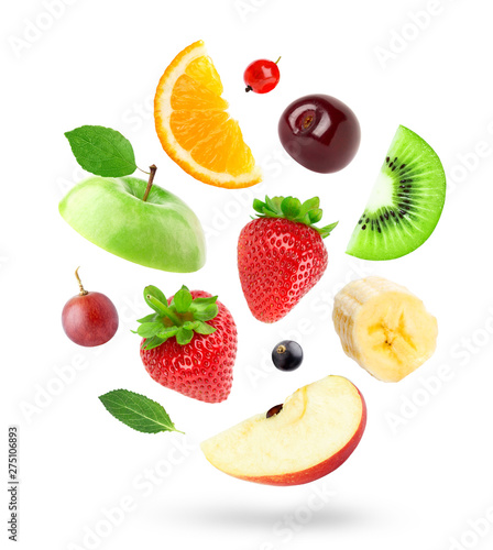 Fototapeta Naklejka Na Ścianę i Meble -  Mixed fruits on white