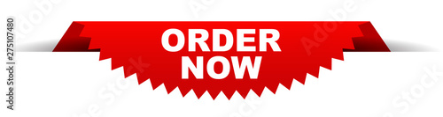 red vector banner order now