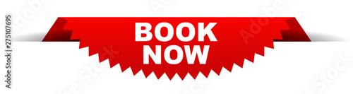 red vector banner book now