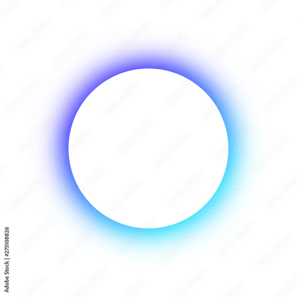 Bright Colored Pattern Round Glowing Different Colors Of The Neon Buttons The Space For The Text Template Design For Advertising Large Glowing White Circle Stock イラスト Adobe Stock