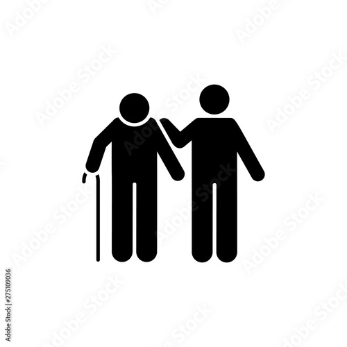 Volunteer, man, help, old man icon. Element of volunteer pictogram icon