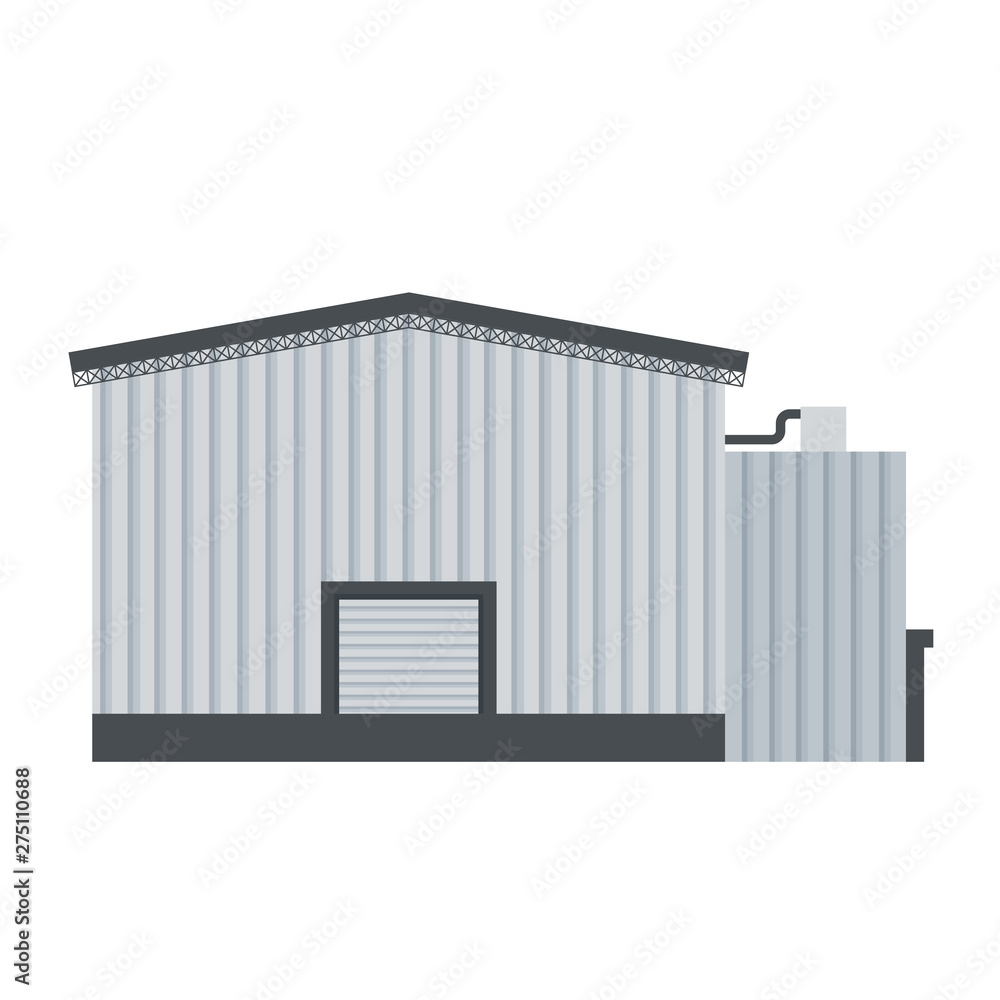 Vector design of industrial building for product manufacturing