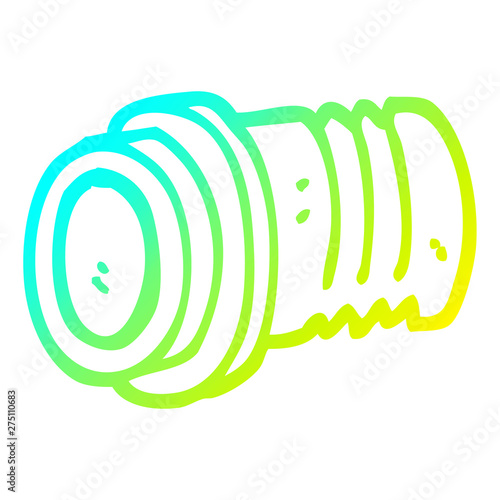 cold gradient line drawing cartoon pipe fitting