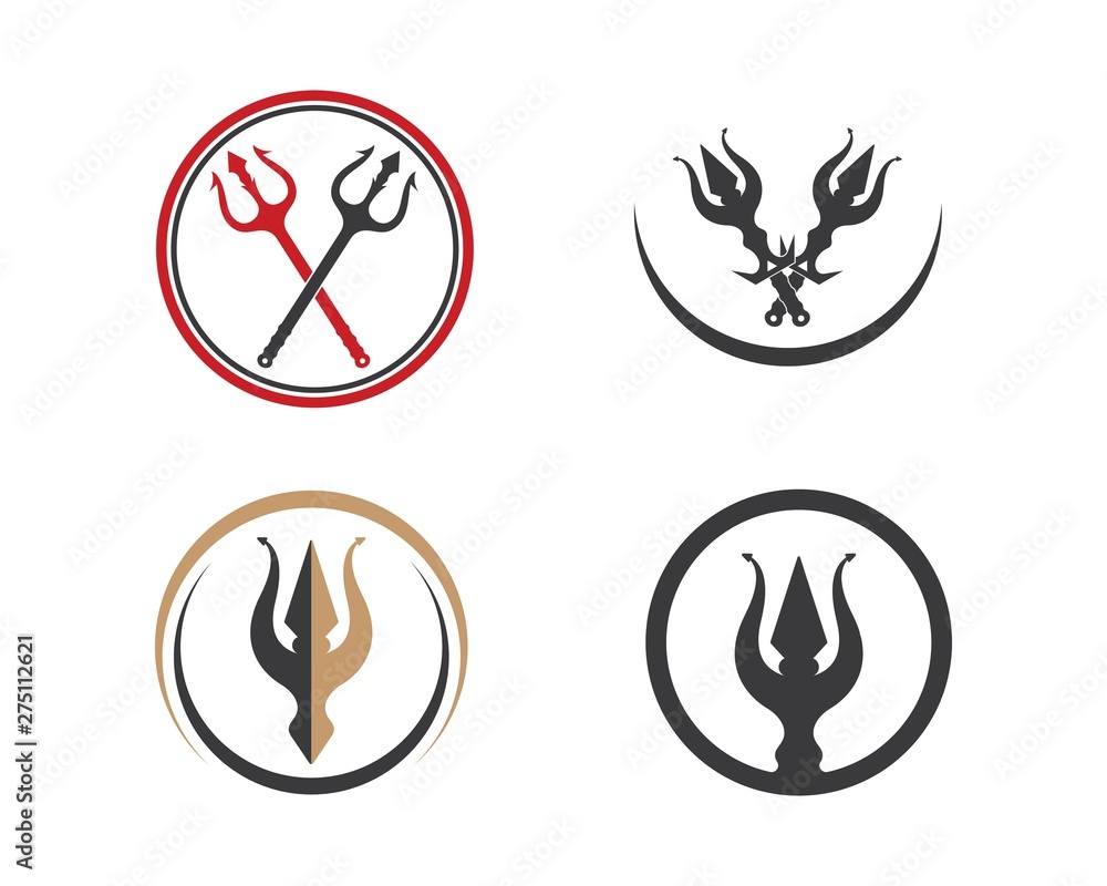 Obraz premium Trident Logo Template vector icon illustration