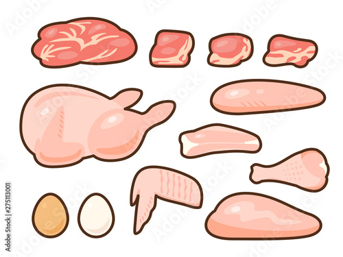 鶏肉のイラストセット